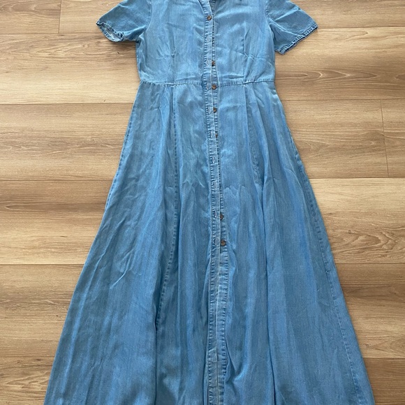 ZARA DENIM MAXI DRESS MEDIUM SIZE - Picture 1 of 12